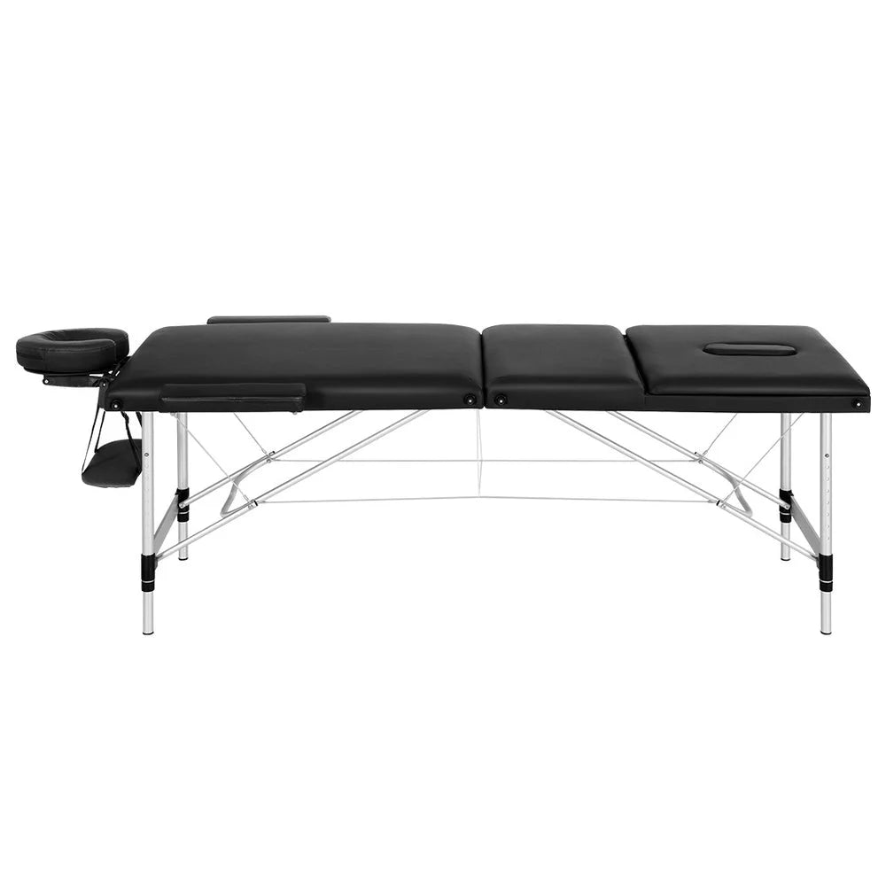 Massage Table 65CM Portable 3-Fold Aluminium Beauty Bed