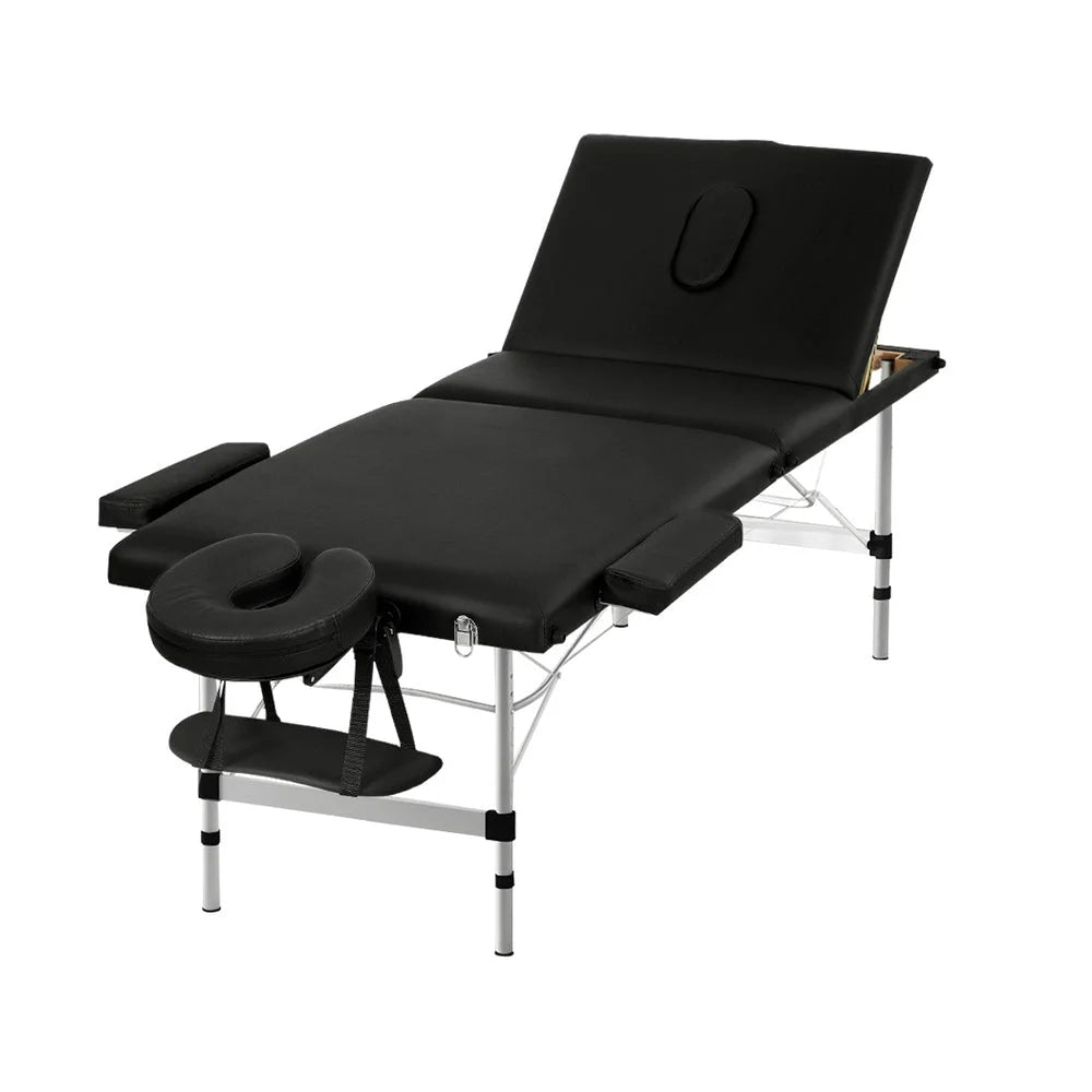 Massage Table 65CM Portable 3-Fold Aluminium Beauty Bed