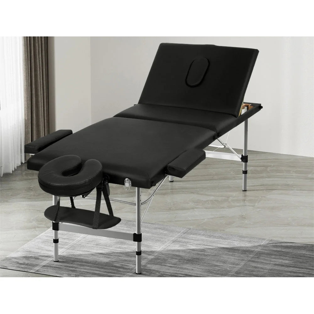 Massage Table 65CM Portable 3-Fold Aluminium Beauty Bed