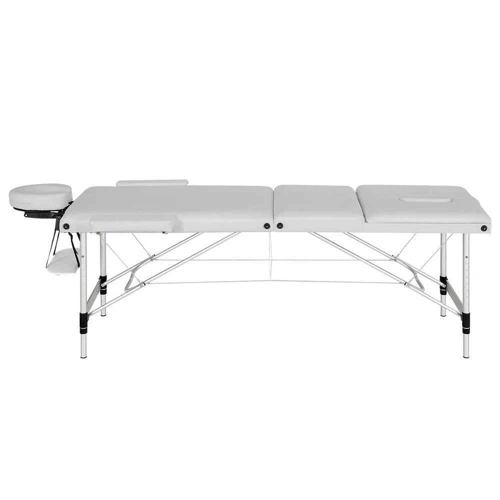 Massage Table 65CM Portable 3-Fold Aluminium Beauty Bed