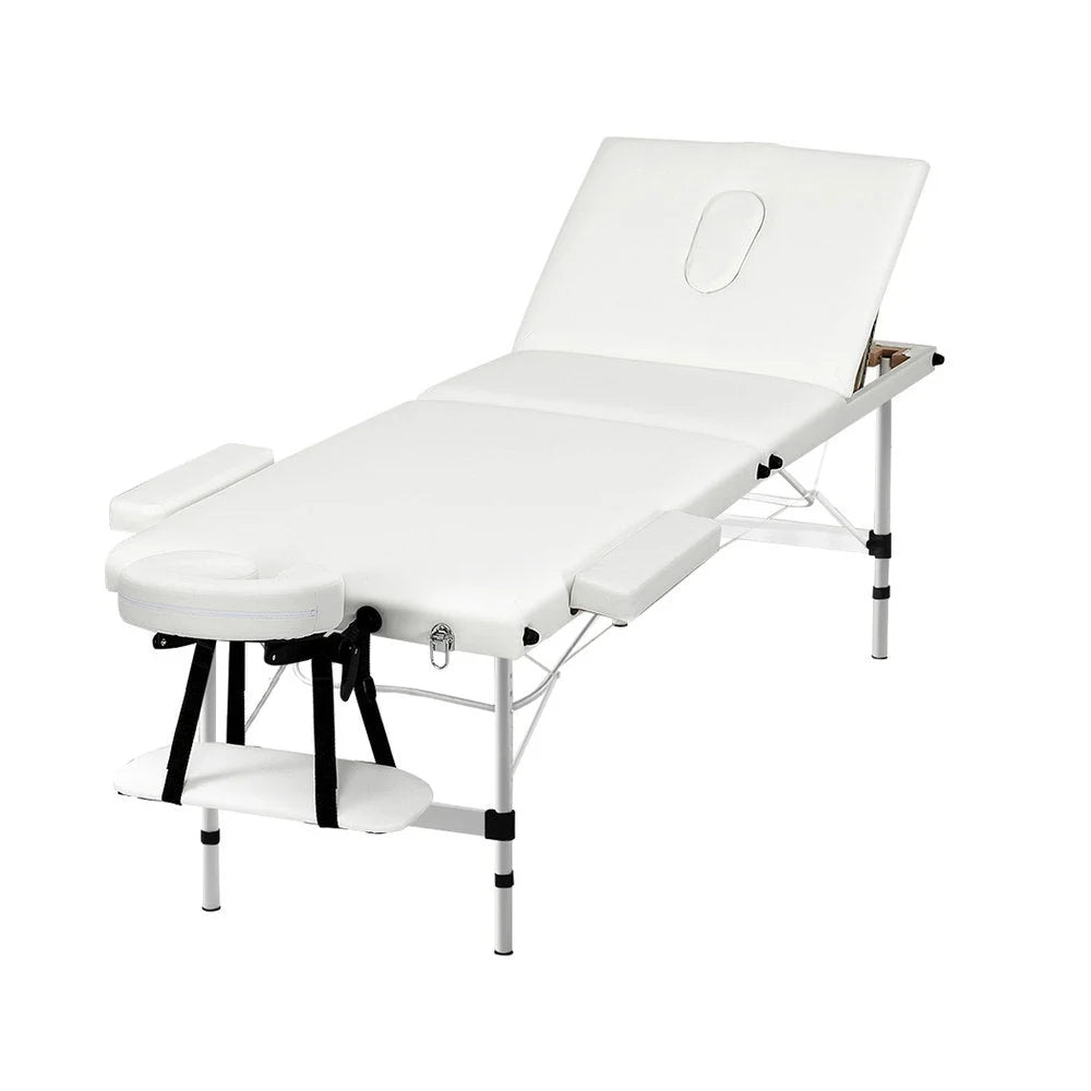 Massage Table 65CM Portable 3-Fold Aluminium Beauty Bed