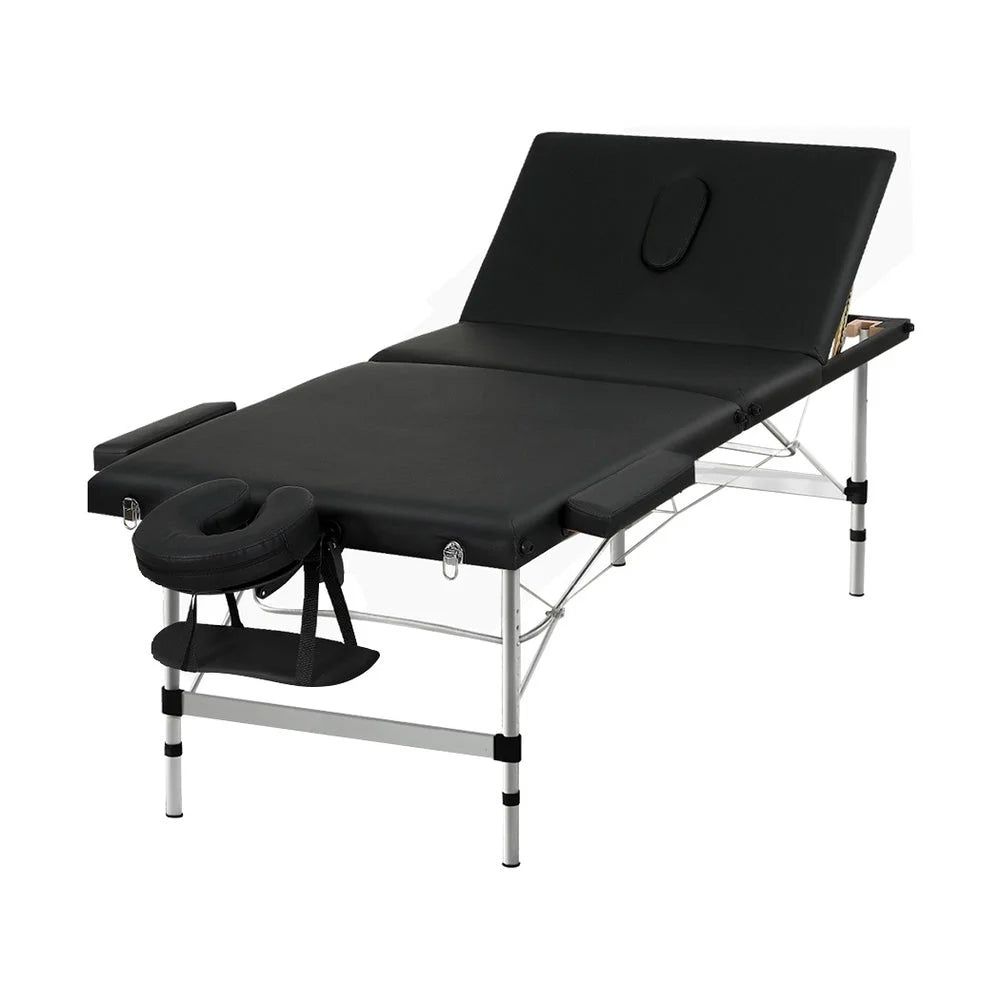 Massage Table 85CM Portable 3-Fold Aluminium Beauty Bed
