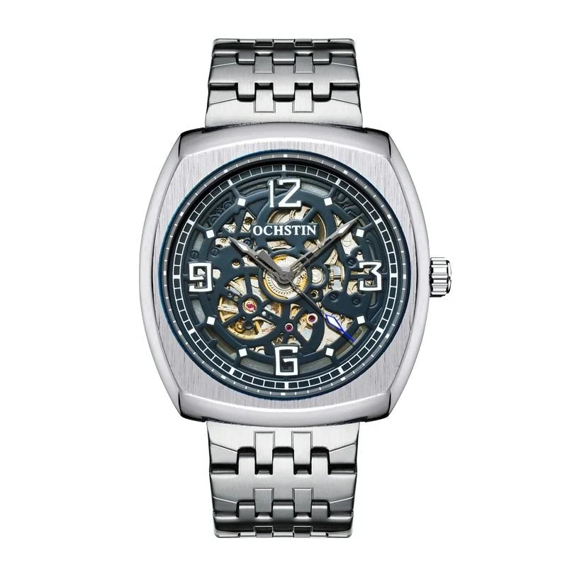 Masterpiece Mechanical Men Watch with Steel Band - Black
