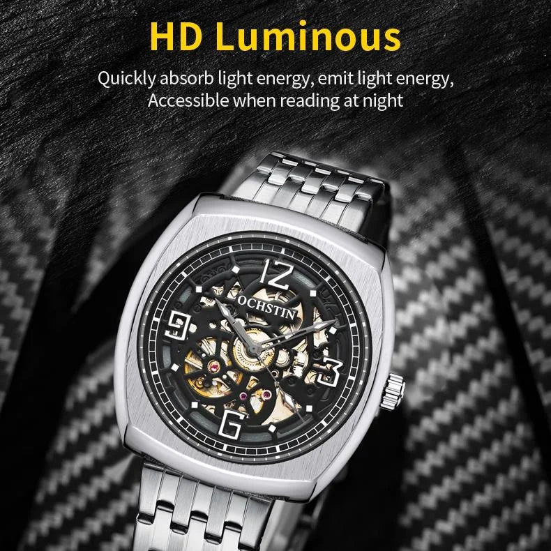 Masterpiece Mechanical Men Watch with Steel Band - Silver