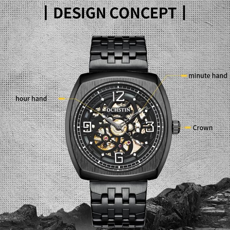 Masterpiece Mechanical Men Watch with Steel Band - Silver