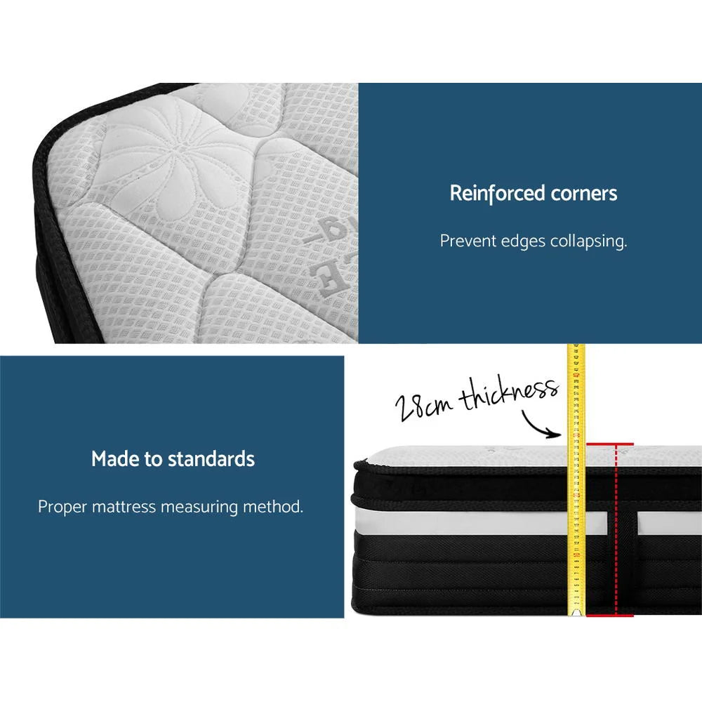 Mattress 28cm Super Firm King Single - Bedding