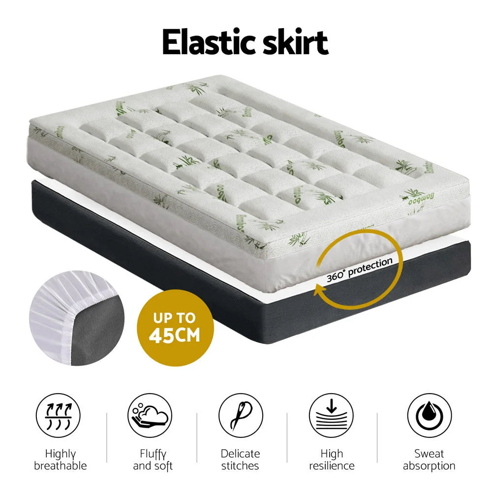 Mattress Topper Bedding Pillowtop Bamboo 7 5cm Single