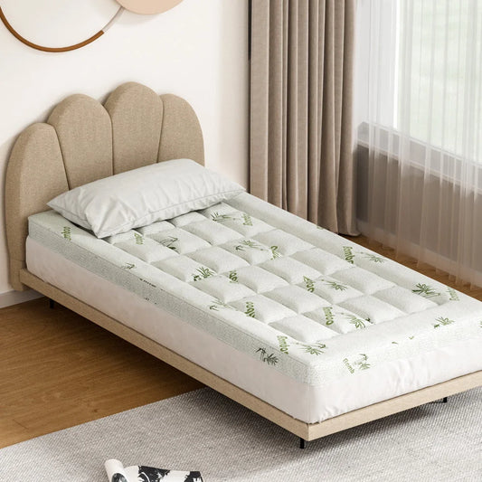Bamboo 7 5cm mattress with topper bedding pillowtop single