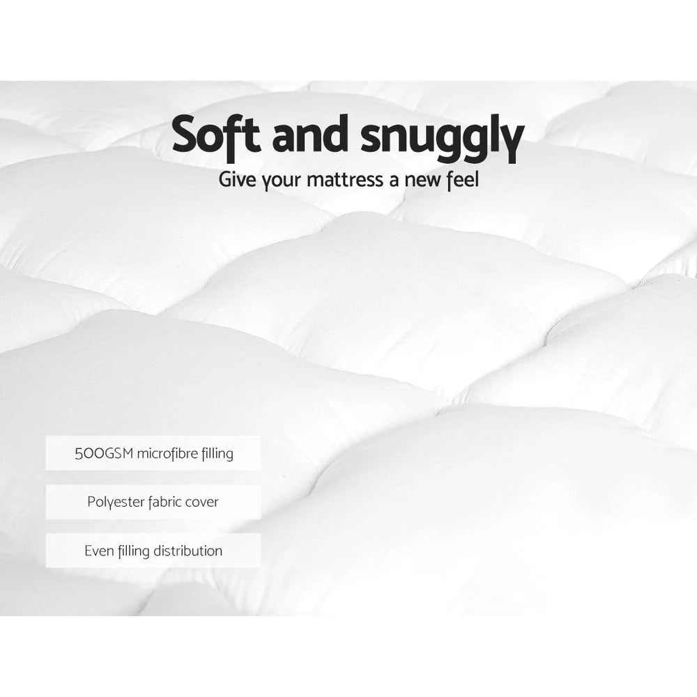 Foam mattress topper with foam layer and stitched cover