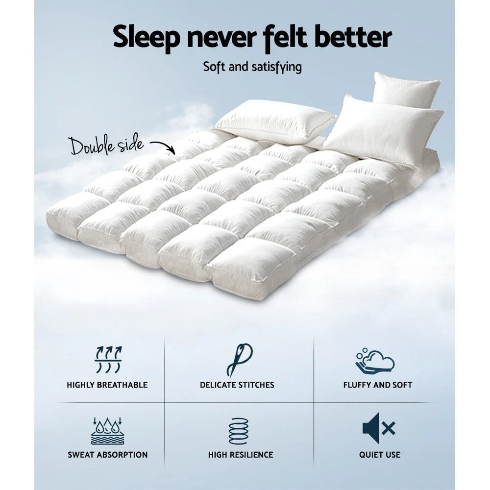 Mattress Topper Double Bamboo Fibre Pillowtop Protector