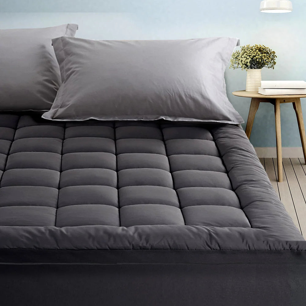 Mattress Topper Double Pillowtop 1000GSM Charcoal