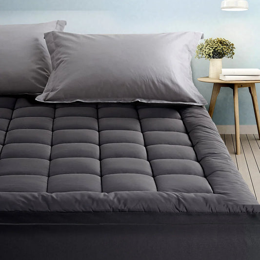 Mattress Topper Double Pillowtop 1000GSM Charcoal