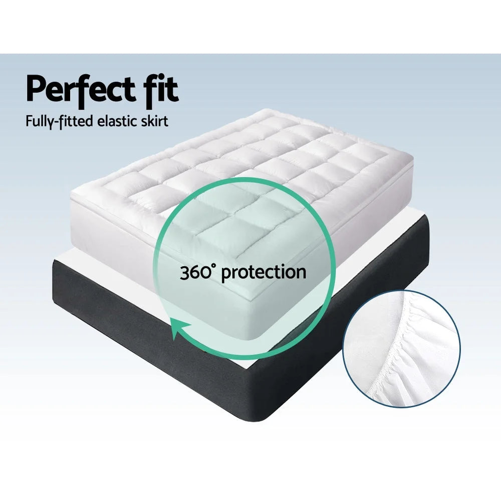 Mattress Topper King Bamboo Fibre Pillowtop Protector