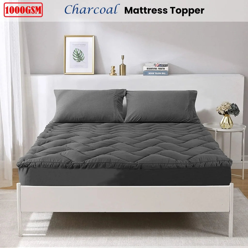 Mattress Topper Ramesses 1000GSM Charcoal - King - Furniture