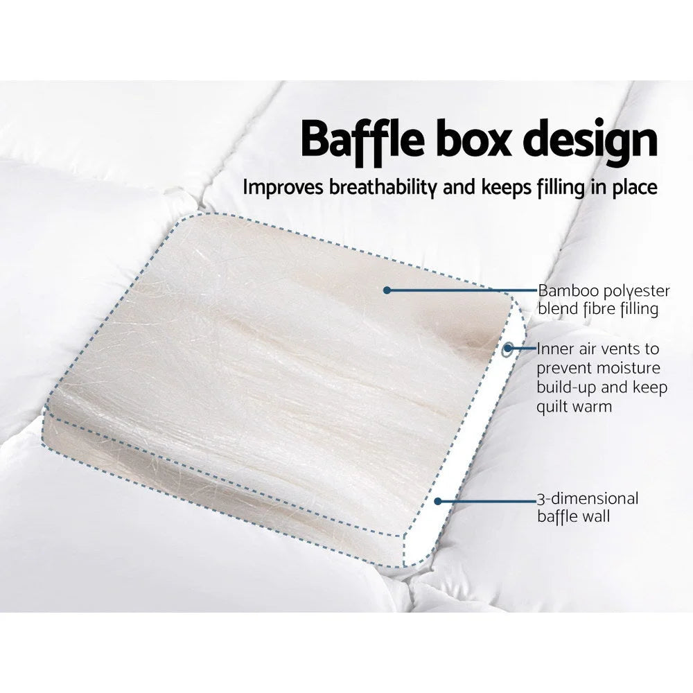 Mattress Topper Single Bamboo Fibre Pillowtop Protector