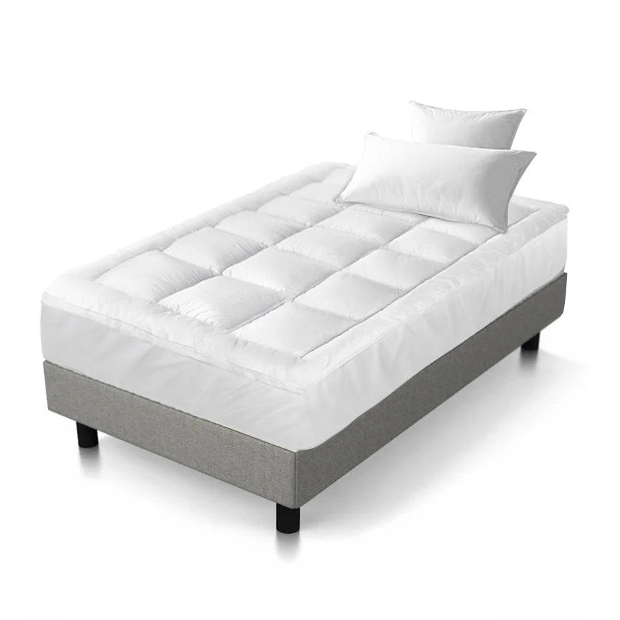 Mattress Topper Single Bamboo Fibre Pillowtop Protector