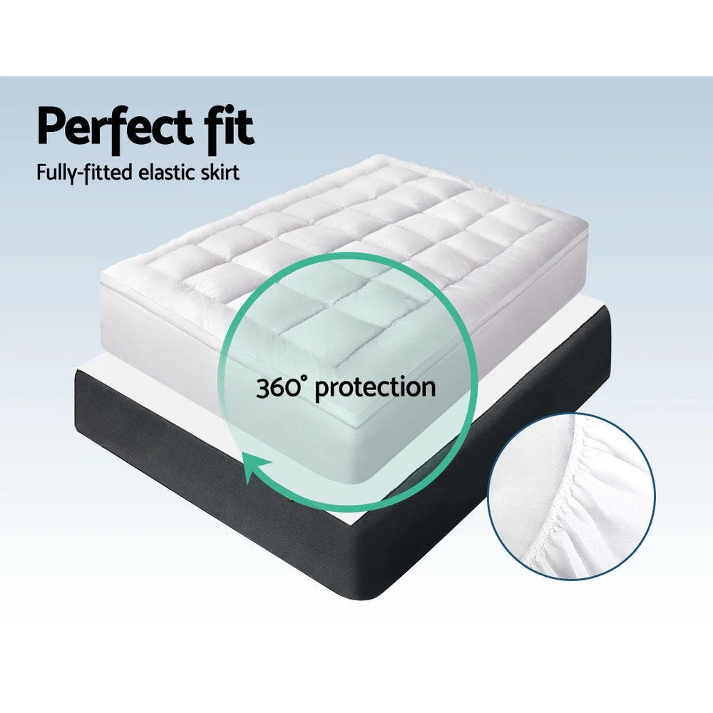 Mattress Topper Single Bamboo Fibre Pillowtop Protector