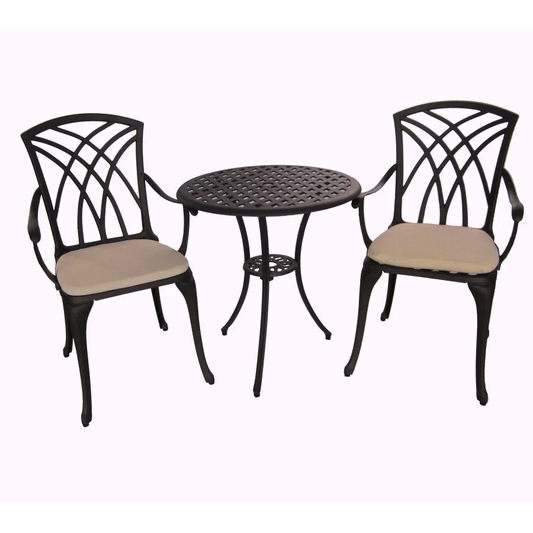 Mauritius Cast Aluminium 3-Piece Outdoor Setting