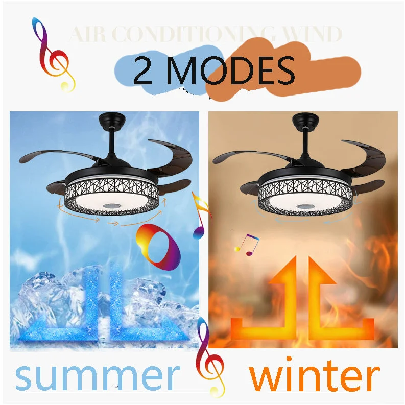 Maxkon 42 Inch Ceiling Fan with Light 3 Color MUSIC Remote