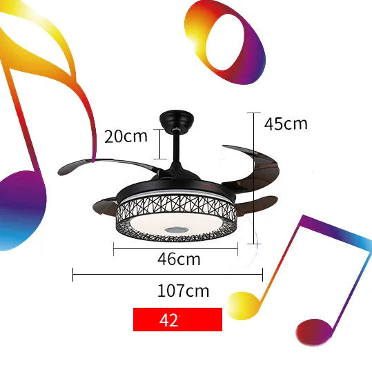 Maxkon 42 Inch Ceiling Fan with Light 3 Color