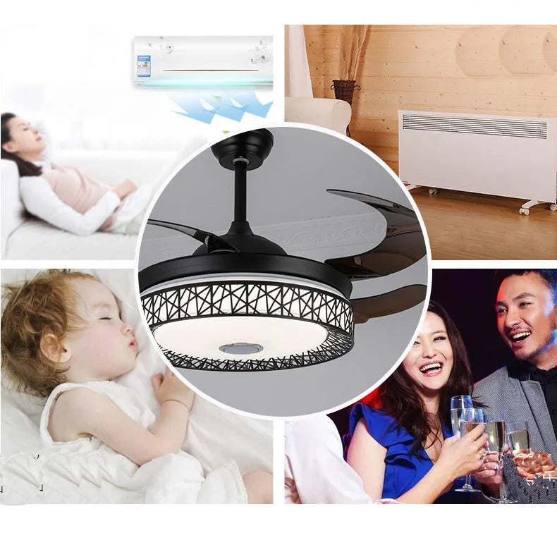 Maxkon 42 Inch Ceiling Fan with Light 3 Color MUSIC Remote
