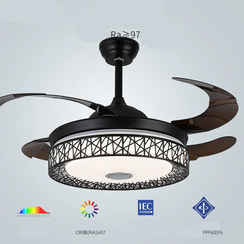 Maxkon 42 Inch Ceiling Fan with Light 3 Color MUSIC Remote