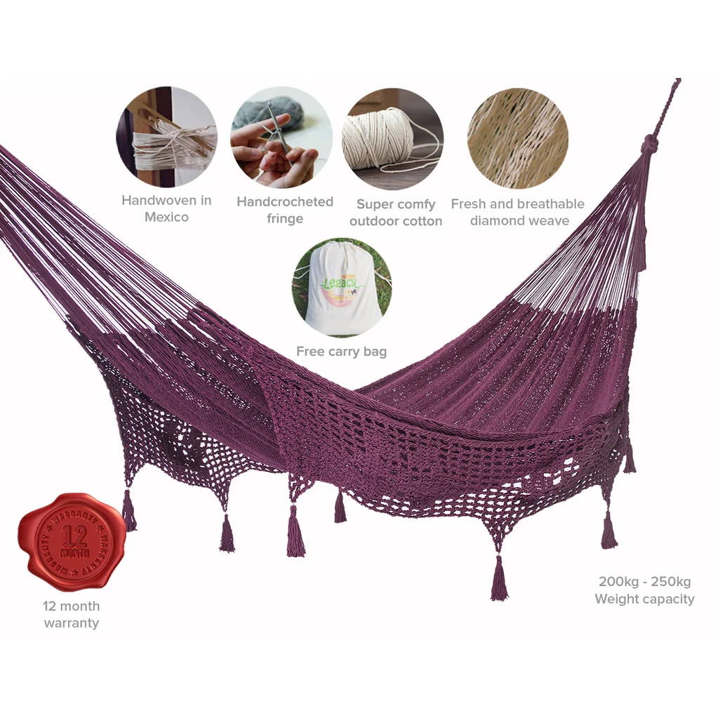 Mayan Legacy Hammock Outdoor Undercover Cotton with Hand