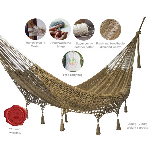 Mayan Legacy Hammock Outdoor Undercover Cotton with Hand