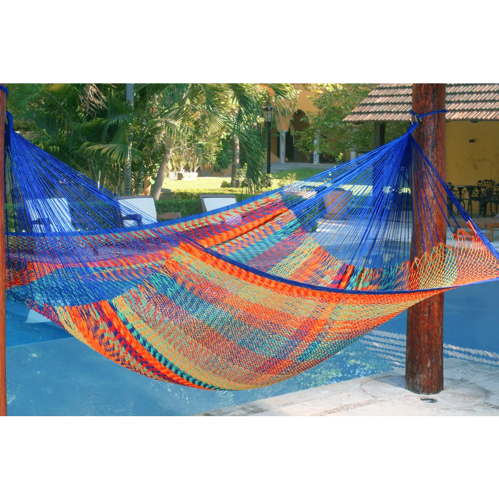 Mayan Legacy King Size Outdoor Cotton Mexican Hammock