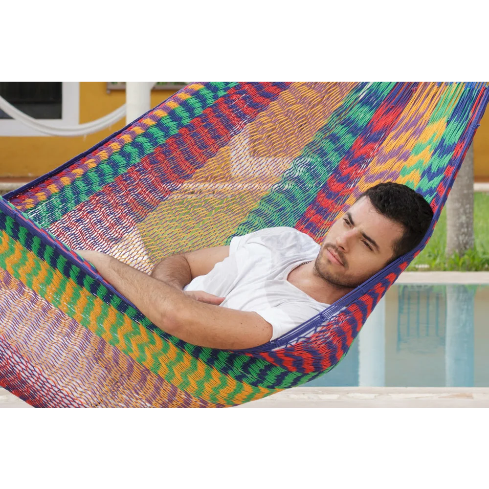 Mayan Legacy King Size Outdoor Cotton Mexican Hammock