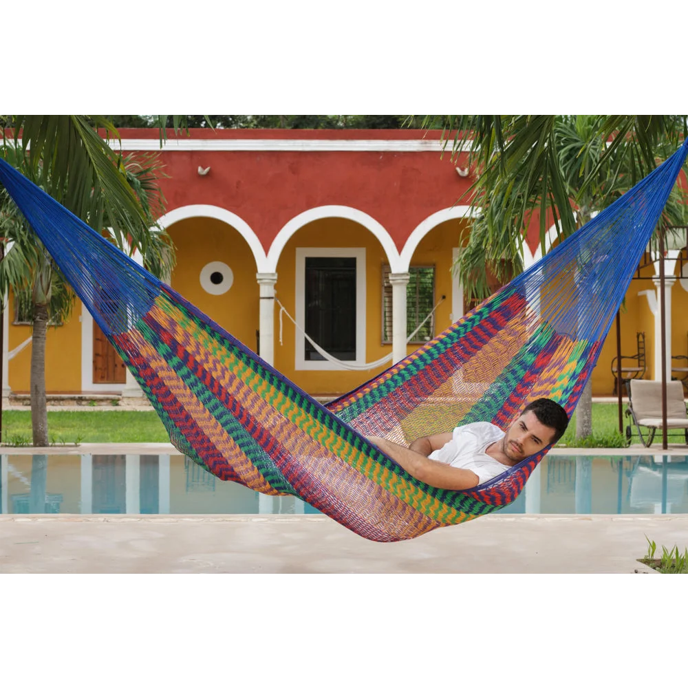Mayan Legacy King Size Outdoor Cotton Mexican Hammock