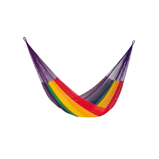 Mayan Legacy Single Size Cotton Mexican Hammock in Rainbow