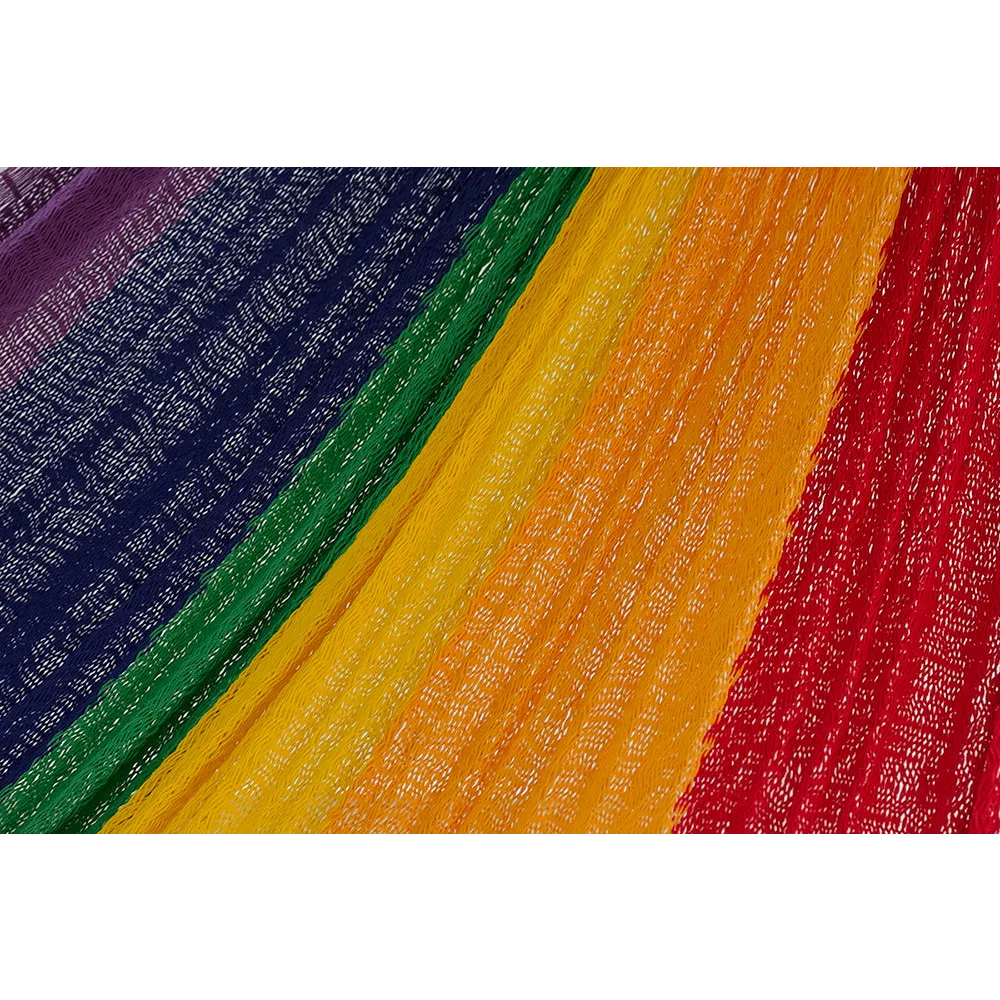 Mayan Legacy Single Size Cotton Mexican Hammock in Rainbow