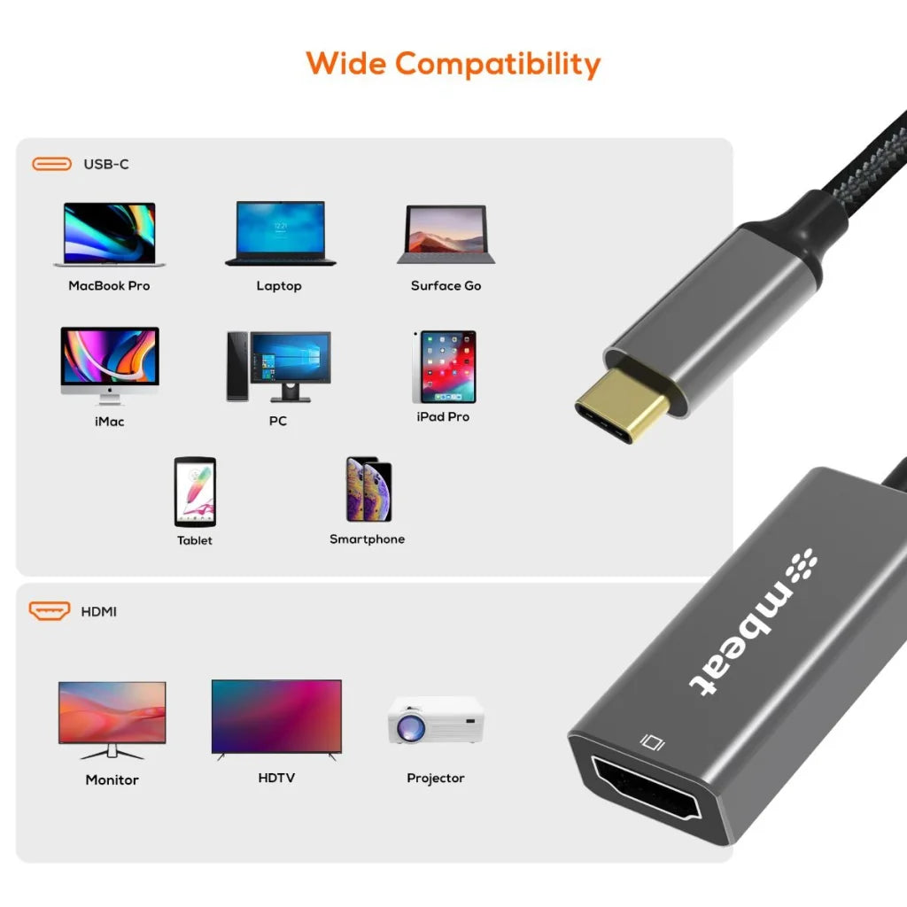 mbeat Elite USB-C to HDMI Adapter - Space Grey - Appliances