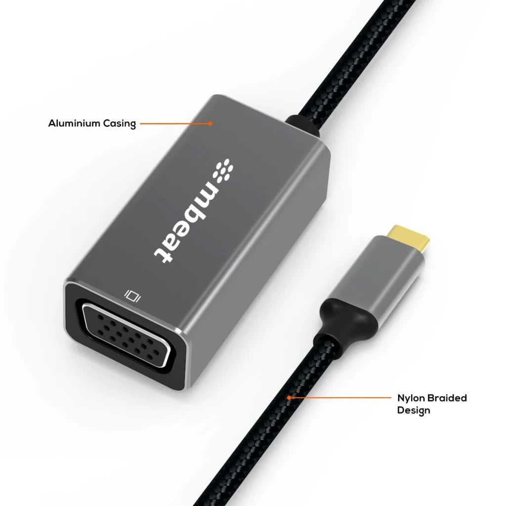 mbeat Elite USB-C to VGA Adapter- Space Grey - Appliances >