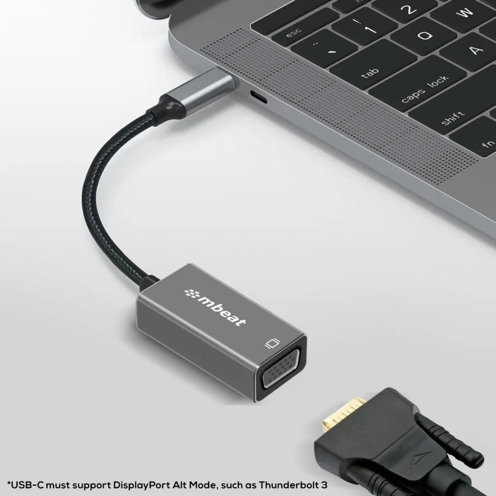 mbeat Elite USB-C to VGA Adapter- Space Grey - Appliances >