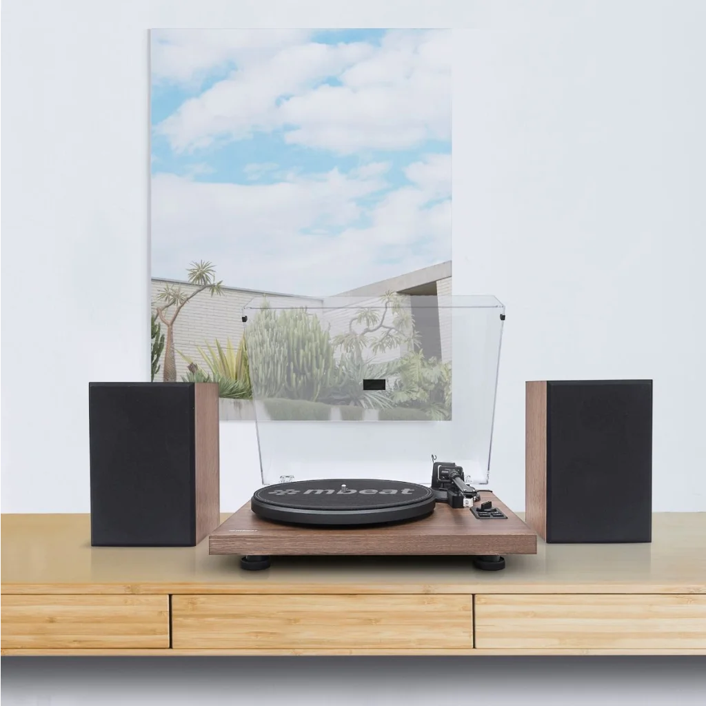 mbeat Hi-Fi Turntable with Bookshelf Speakers and Bluetooth