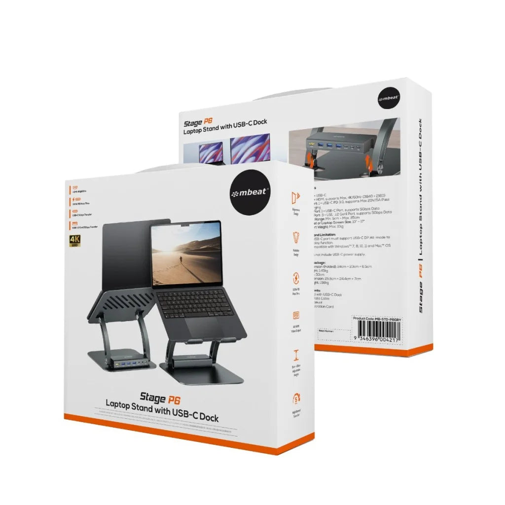 mbeat Stage P6 Laptop Stand with USB-C Dock - Electronics >