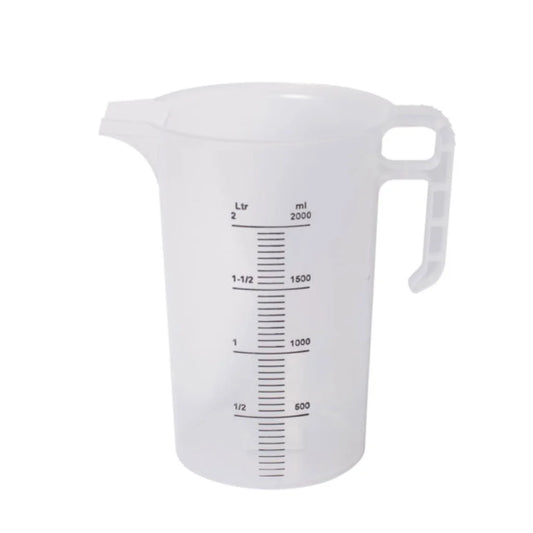 Measuring Jug 2L - Heavy Duty Clear Plastic Propylene Food