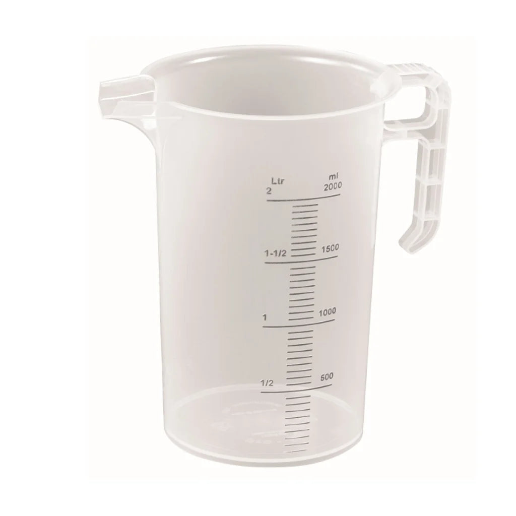 Measuring Jug 2L - Heavy Duty Clear Plastic Propylene Food