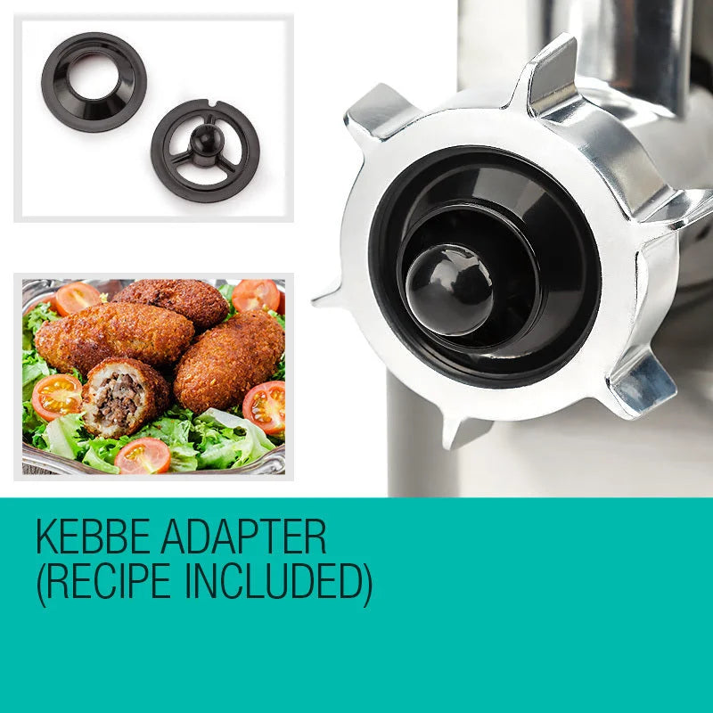 Meat Grinder Mincer Sausage Filler Kebbe Maker EuroChef