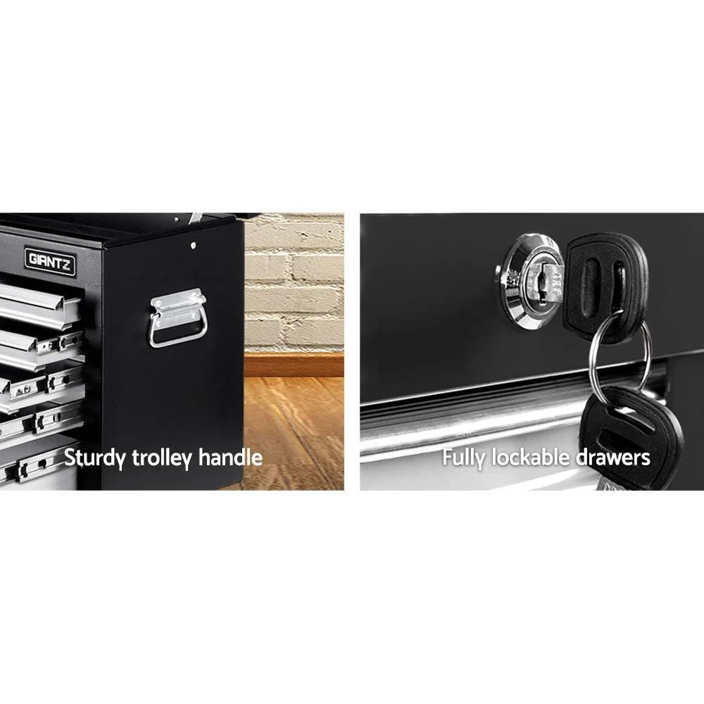 Mechanic Tool Box Storage 9 Drawer - Black & Grey - Tools