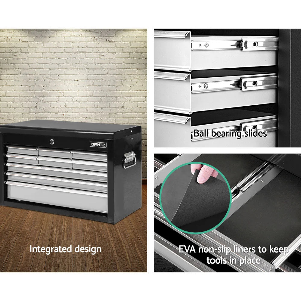 Mechanic Tool Box Storage 9 Drawer - Black & Grey - Tools