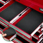 Tool box cabinet with garage tool drawers and wheeled base