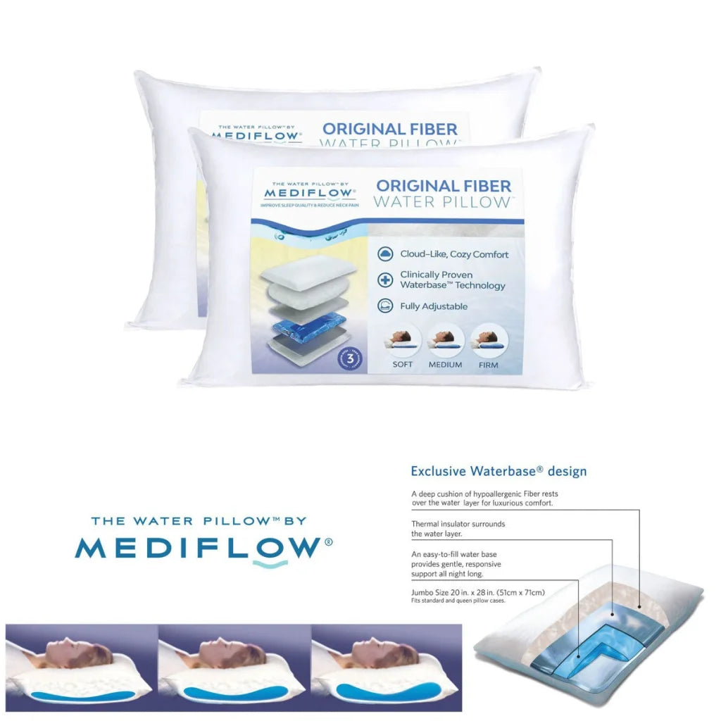 Mediflow Twin Pack Adjustable Waterbase Pillows - Home &