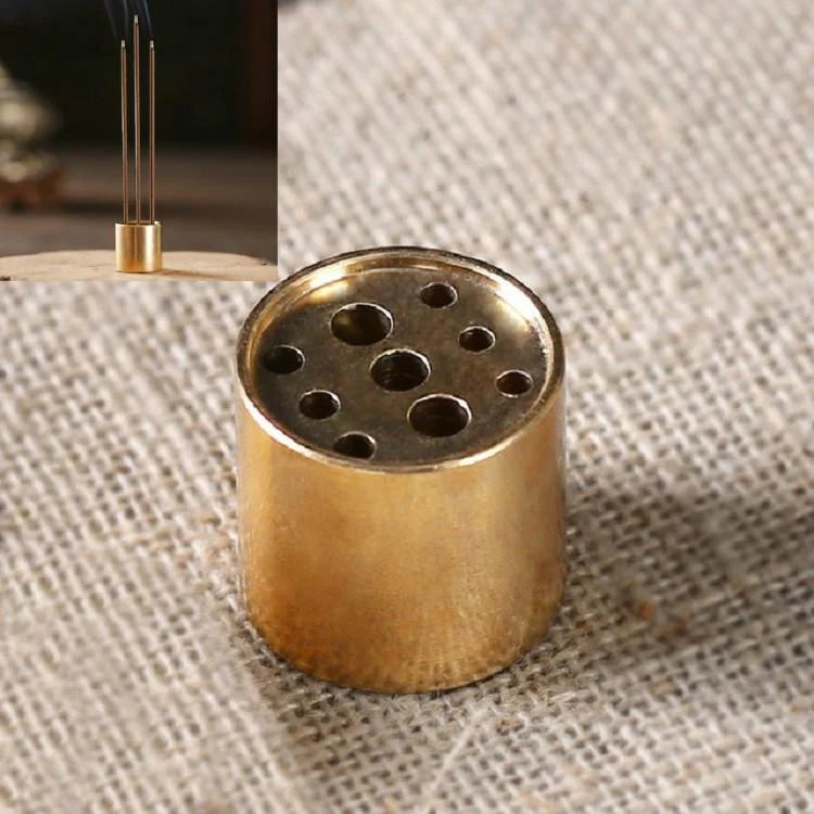 Medium Copper Nine-hole Incense Stick Plate Burner - Set