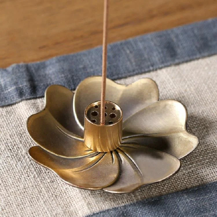 Medium Copper Nine-hole Incense Stick Plate Burner - Set
