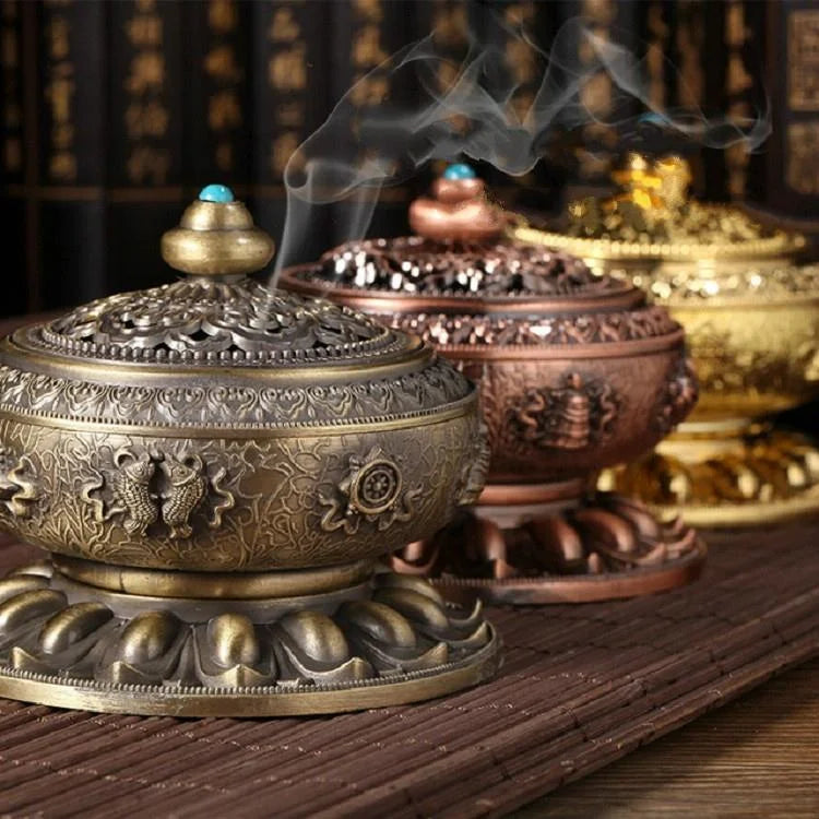 Medium Eight Treasure Incense Burner Decoration - Perfect