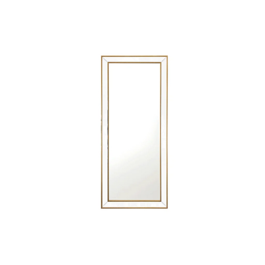 Medium Gold Beaded Framed Mirror - 70cm x 170cm - Home &