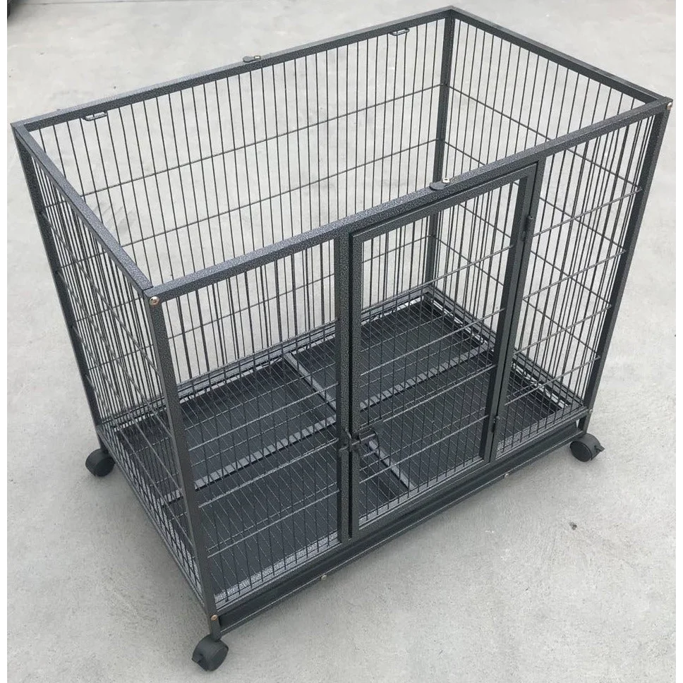 Medium Pet Dog Cat Cage Metal Rabbit Crate Carrier Kennel
